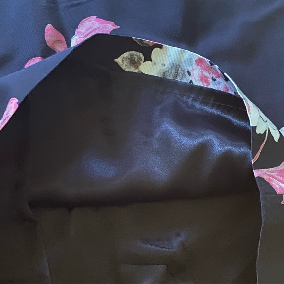 Milly Black Pink Floral Pencil Office Skirt - Picture 6 of 7